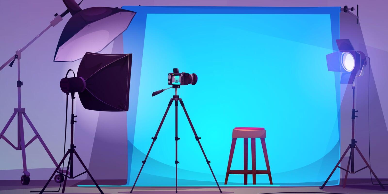 Professional photography studio set-up